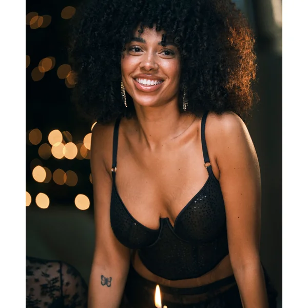 Soutien-gorge à armatures non-rembourré longline Elle - Noir