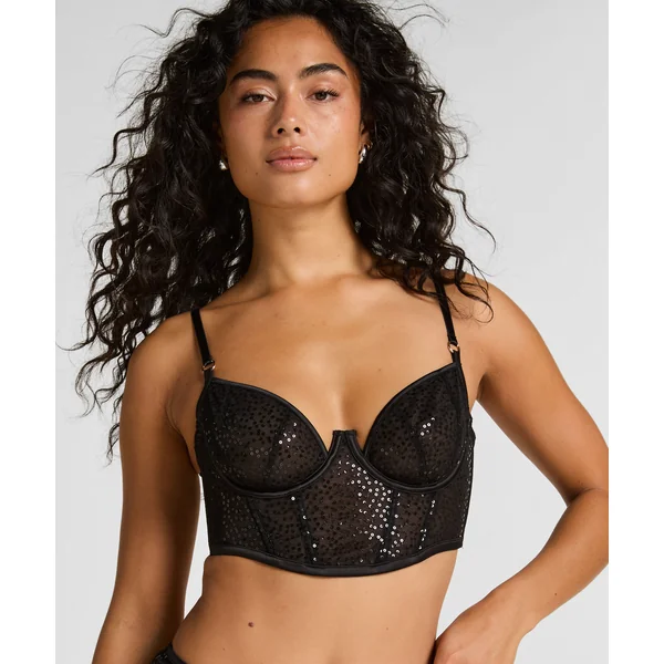 Soutien-gorge à armatures non-rembourré longline Elle - Noir