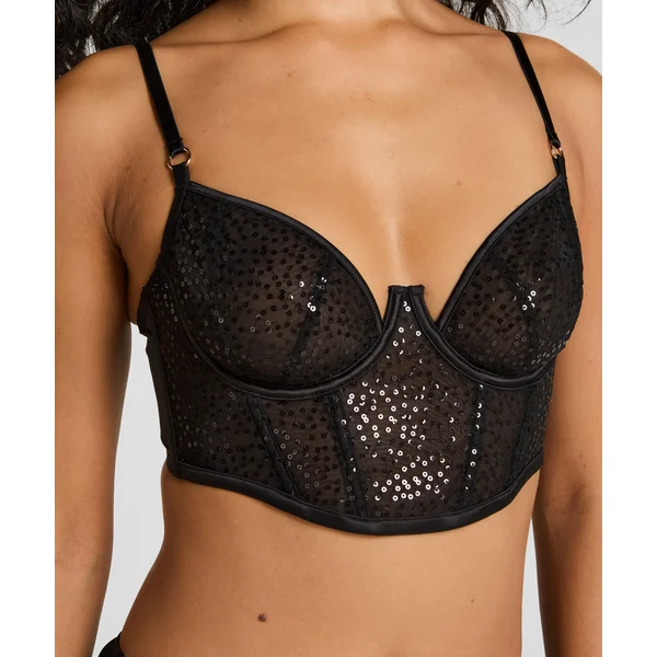 Soutien-gorge à armatures non-rembourré longline Elle - Noir