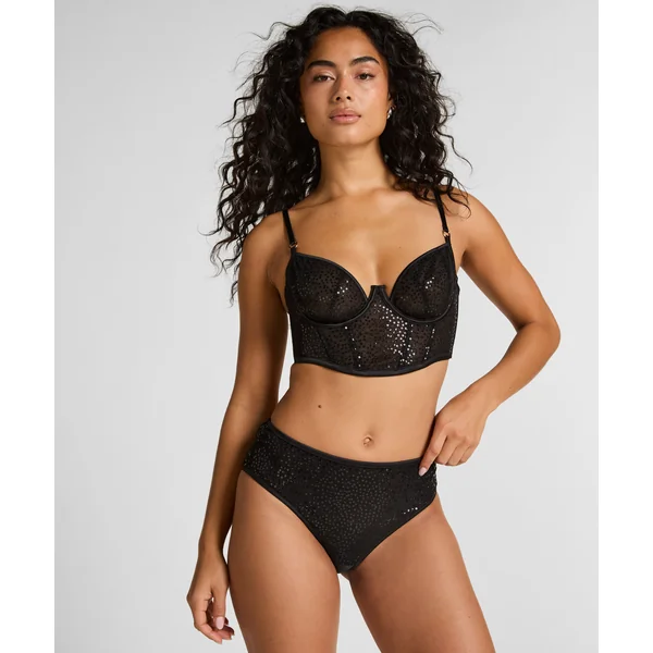 Soutien-gorge à armatures non-rembourré longline Elle - Noir
