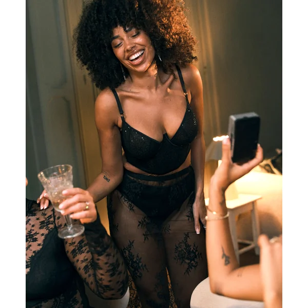 Soutien-gorge à armatures non-rembourré longline Elle - Noir
