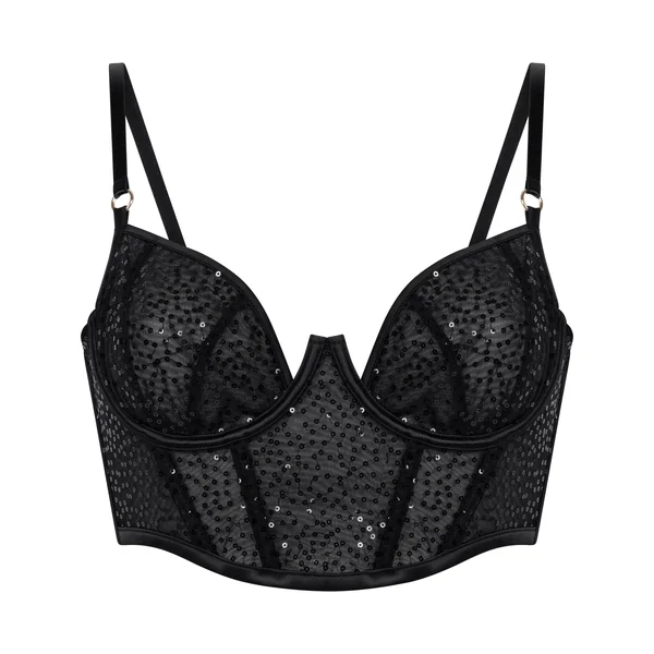 Soutien-gorge à armatures non-rembourré longline Elle - Noir