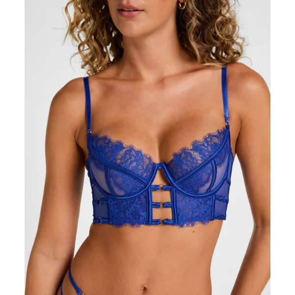 Soutien-gorge à armatures non-rembourré longline Nienke - Bleu