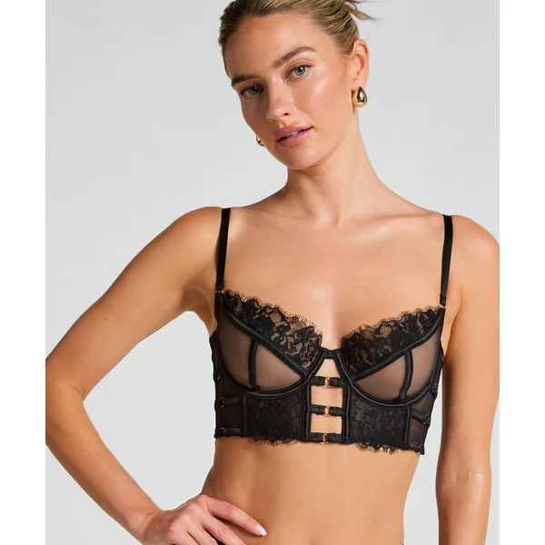 Soutien-gorge à armatures non-rembourré longline Nienke - Noir