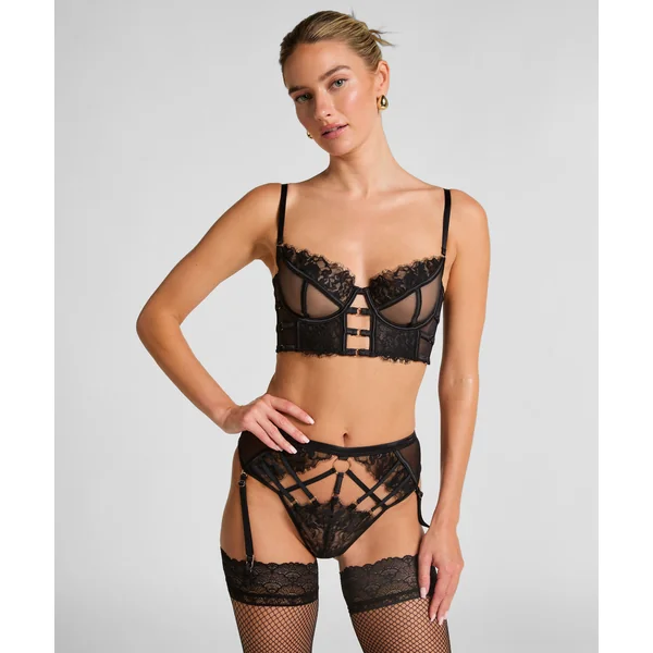 Soutien-gorge à armatures non-rembourré longline Nienke - Noir