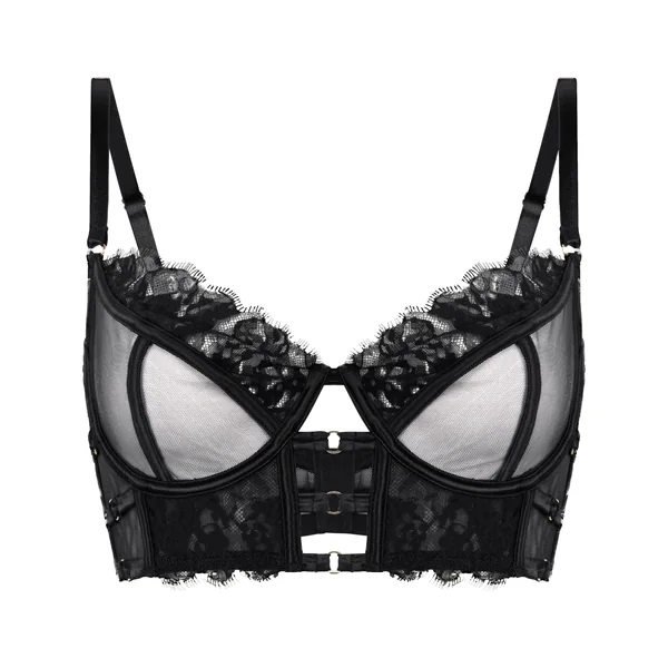 Soutien-gorge à armatures non-rembourré longline Nienke - Noir