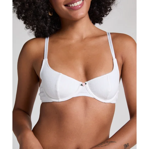 Soutien-gorge à armatures non-rembourré Pointelle - Blanc
