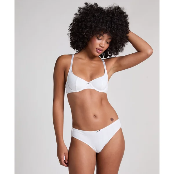 Soutien-gorge à armatures non-rembourré Pointelle - Blanc