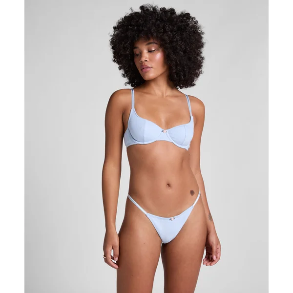 Soutien-gorge à armatures non-rembourré Pointelle - Bleu