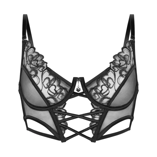 Soutien-gorge à armatures préformé longline Scarlett - Noir