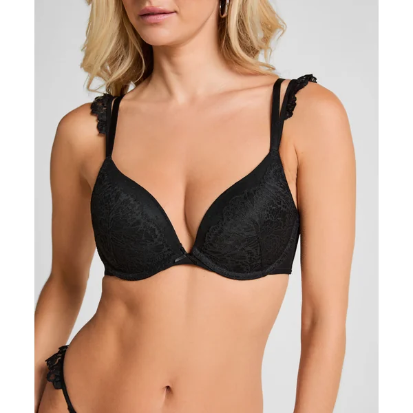 Soutien-gorge à armatures préformé push-up Posie - Noir