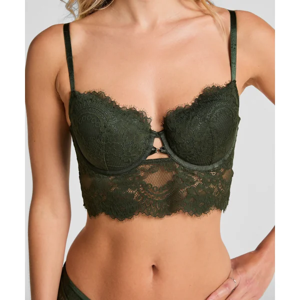 Soutien-gorge à armatures rembourré longline Amara - Vert