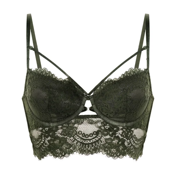 Soutien-gorge à armatures rembourré longline Amara - Vert