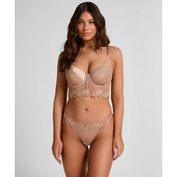 Soutien-gorge à armatures rembourré longline Laila - Marron