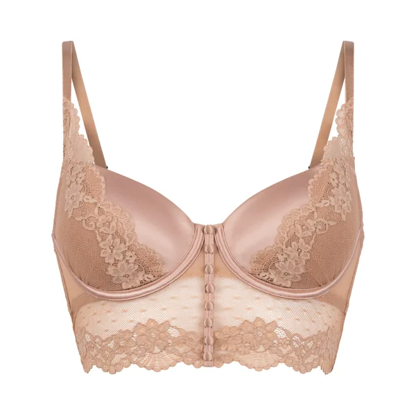 Soutien-gorge à armatures rembourré longline Laila - Marron