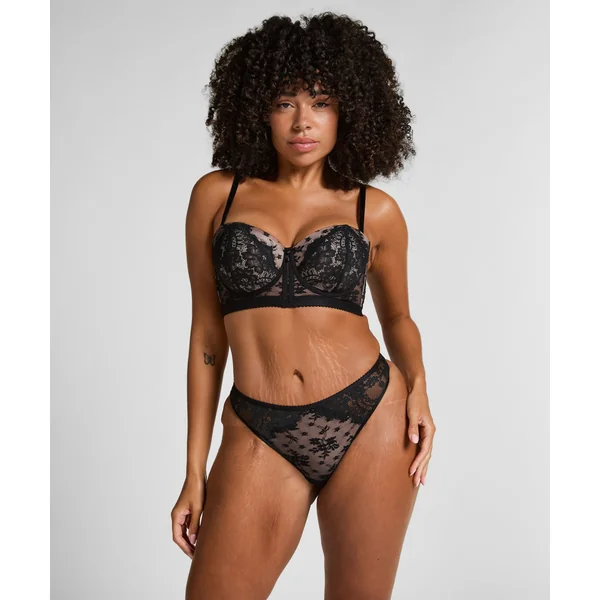 Soutien-gorge à armatures rembourré longline Lou - Noir