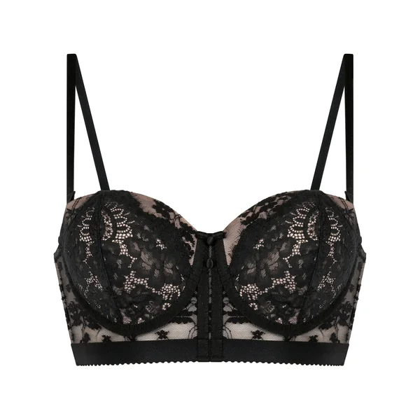 Soutien-gorge à armatures rembourré longline Lou - Noir