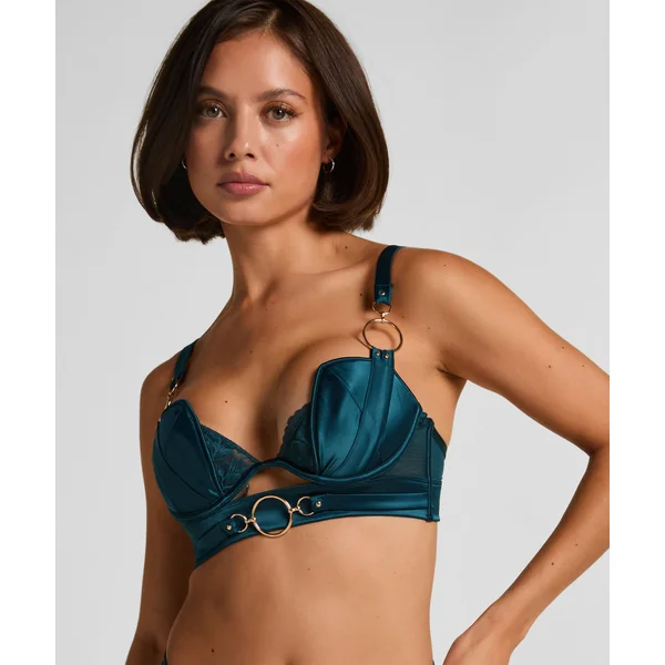 Soutien-gorge à armatures rembourré longline Marjolein - Bleu