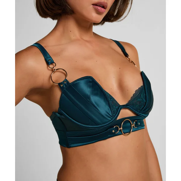 Soutien-gorge à armatures rembourré longline Marjolein - Bleu