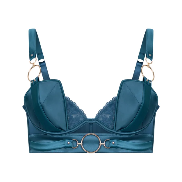 Soutien-gorge à armatures rembourré longline Marjolein - Bleu