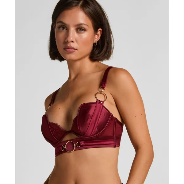 Soutien-gorge à armatures rembourré longline Marjolein - Rouge