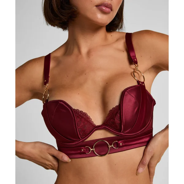 Soutien-gorge à armatures rembourré longline Marjolein - Rouge
