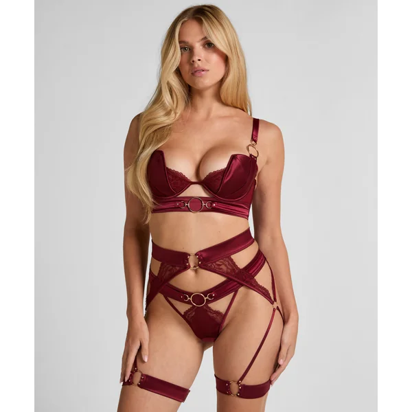 Soutien-gorge à armatures rembourré longline Marjolein - Rouge