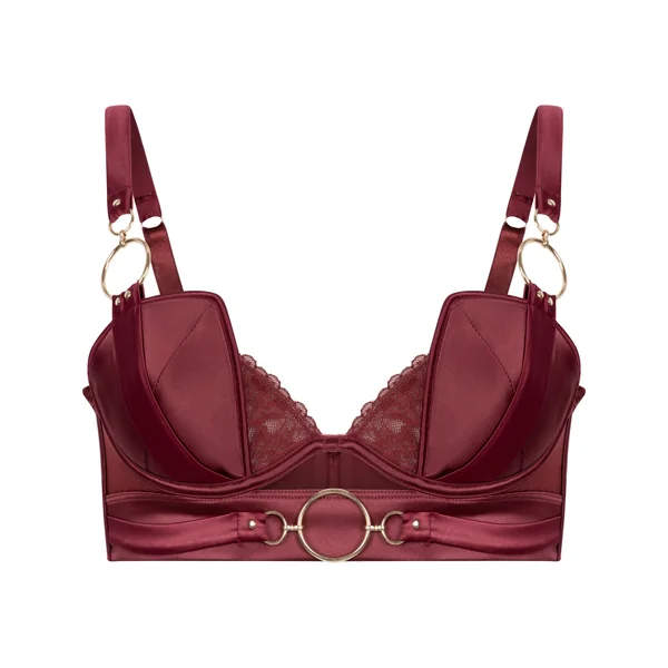 Soutien-gorge à armatures rembourré longline Marjolein - Rouge