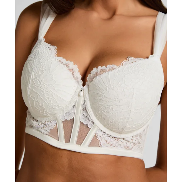 Soutien-gorge à armatures rembourré longline Whitney - Blanc