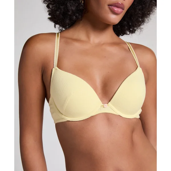 Soutien-gorge à armatures rembourré Pointelle - Jaune