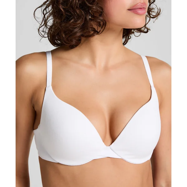 Soutien-gorge à armatures rembourré push-up en coton - Blanc