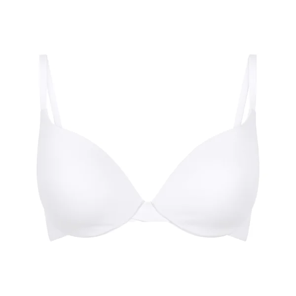 Soutien-gorge à armatures rembourré push-up en coton - Blanc