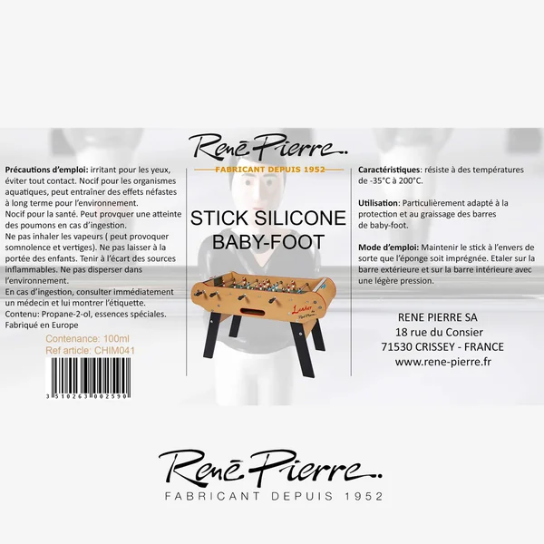 Stick lubrifiant pour barres de Babyfoot, René Pierre