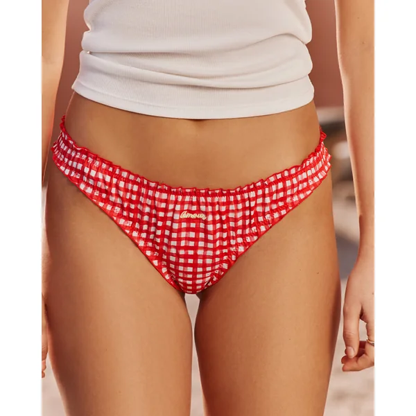 String en coton vichy avec broderie "Amour