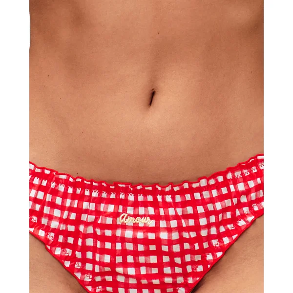 String en coton vichy avec broderie "Amour