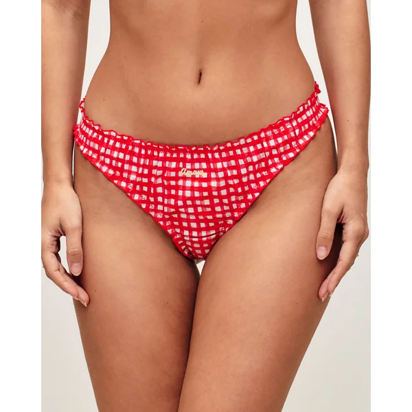 String en coton vichy avec broderie "Amour
