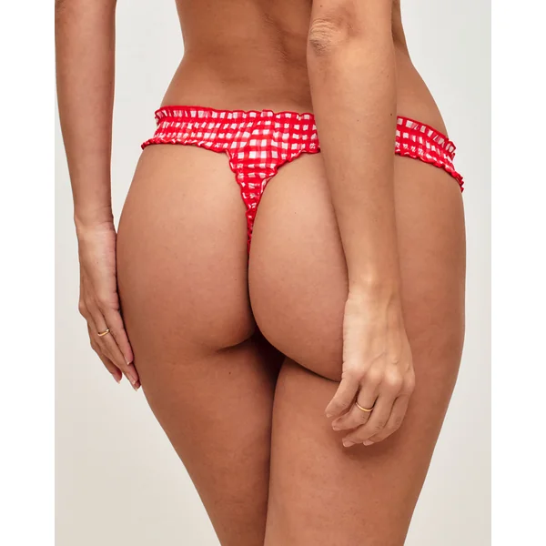 String en coton vichy avec broderie "Amour