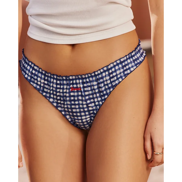 String en coton vichy avec broderie "Sweet