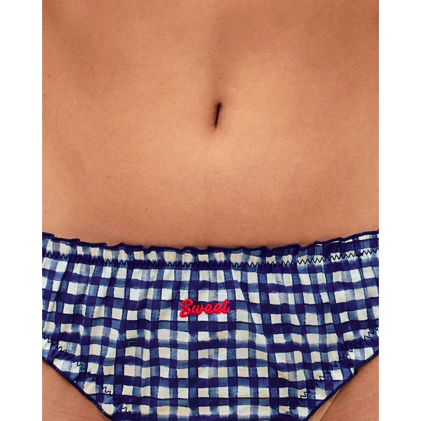 String en coton vichy avec broderie "Sweet