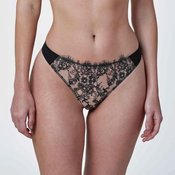 String Noir Motif floral - Entice Skarlett Blue