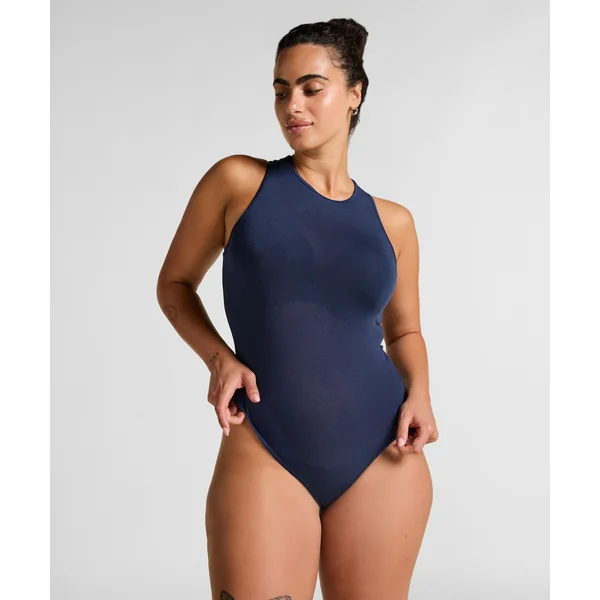 super soft Body haut avec cachemire - Bleu