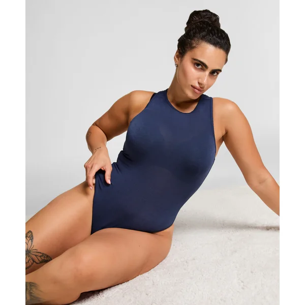 super soft Body haut avec cachemire - Bleu