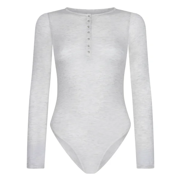 super soft Body haut avec cachemire - Gris