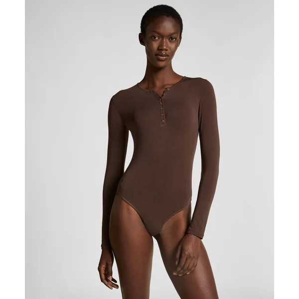 super soft Body haut avec cachemire - Marron