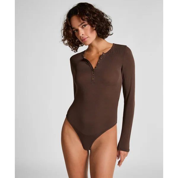 super soft Body haut avec cachemire - Marron
