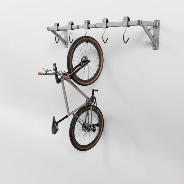 Support vélo mural 5 crochets coulissants, gris