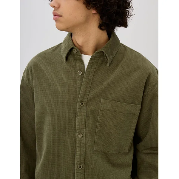 Surchemise en velours Vert Kaki