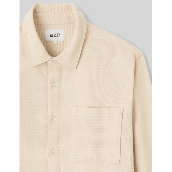 Surchemise texturée unie Blanc cassé