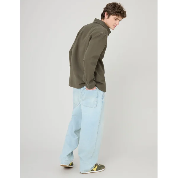 Surchemise texturée unie Vert kaki