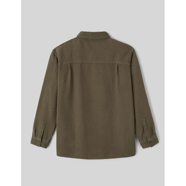 Surchemise texturée unie Vert kaki